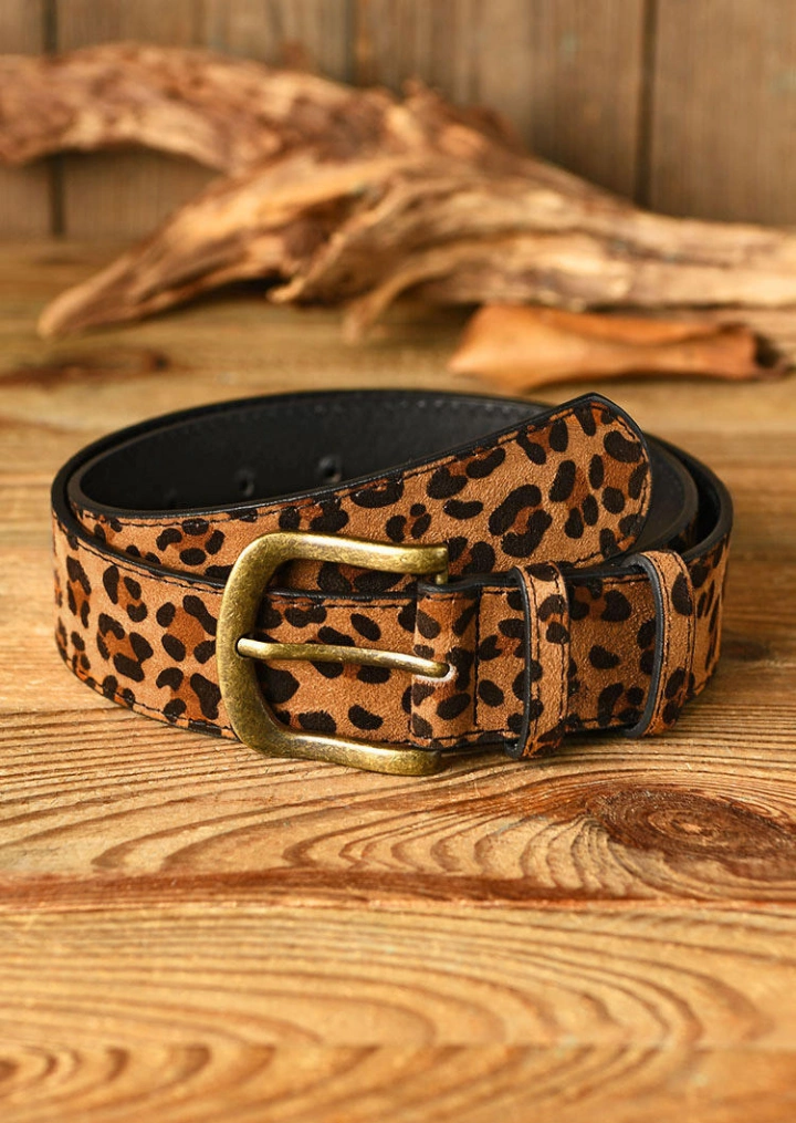 Vintage Leopard Buckle PU Leather Waist Belt #3