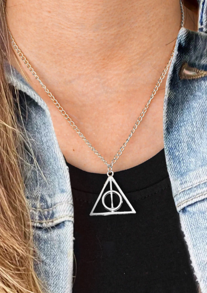 The Deathly Hallows Resurrection Stone Triangle Pendant Necklace #2