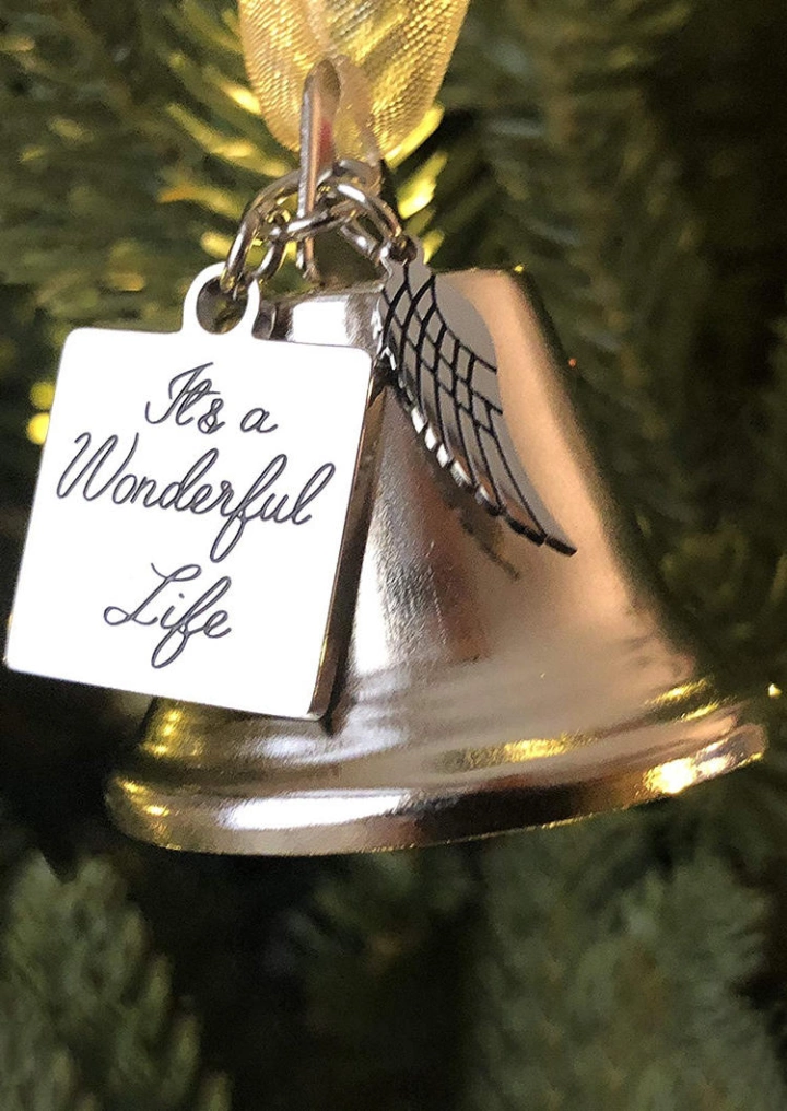 Es ist EINE Wunderbare Leben Flügel Glocke Weihnachten Baum Hängen Ornament #1