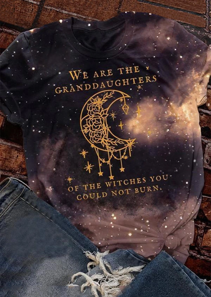 We Are the Granddaughters Of The Witches T-Shirt Tee - Purple #1