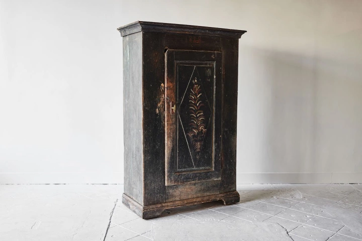 19th Century European Hand Painted Dowry Armoire #2