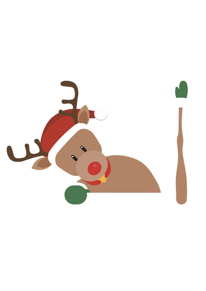 Christmas Elk Santa Claus Waving Wiper Decal Car Sticker #5