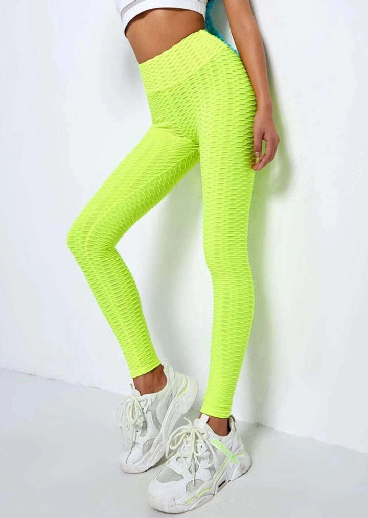 Legginsy Joga Fitness Activewear-Fluorescencyjne Zielone #3