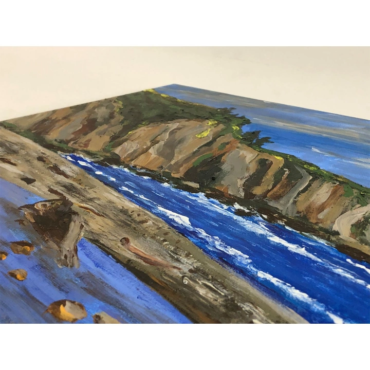 2013 Acrylic On Canvas Mendocino Coastal Landscape Signed Sue Volz #3