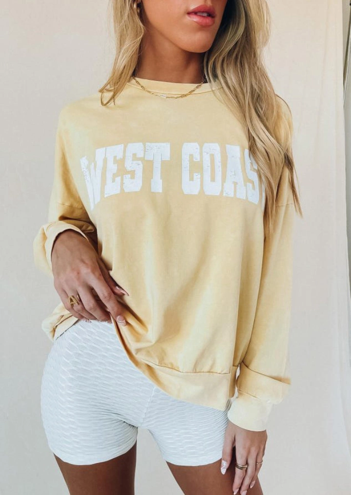 West Coast Long Sleeve Sweatshirt - Light Yellow #2