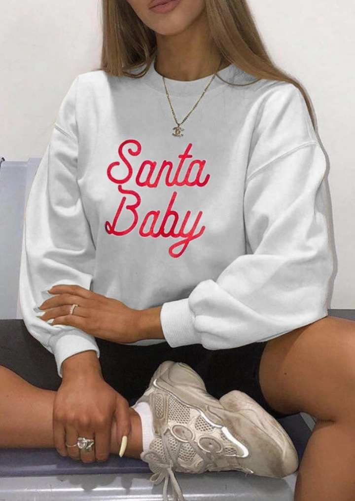 ♪ Santa Baby Iong Lengan Baju Hangat - Putih ♪  #2