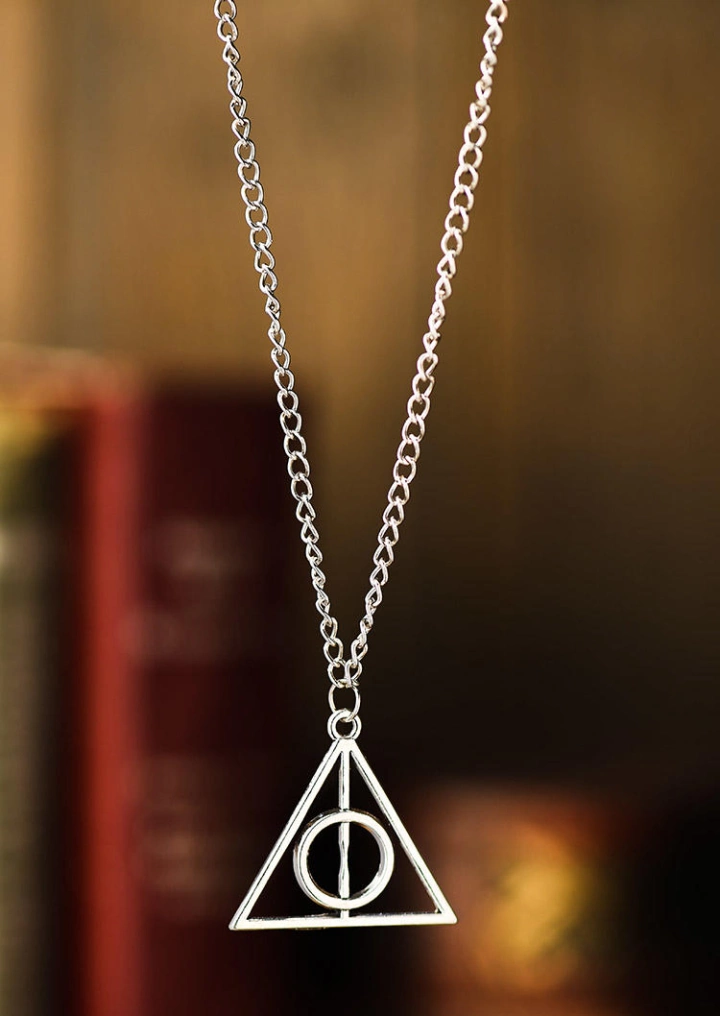 The Deathly Hallows Resurrection Stone Triangle Pendant Necklace #3