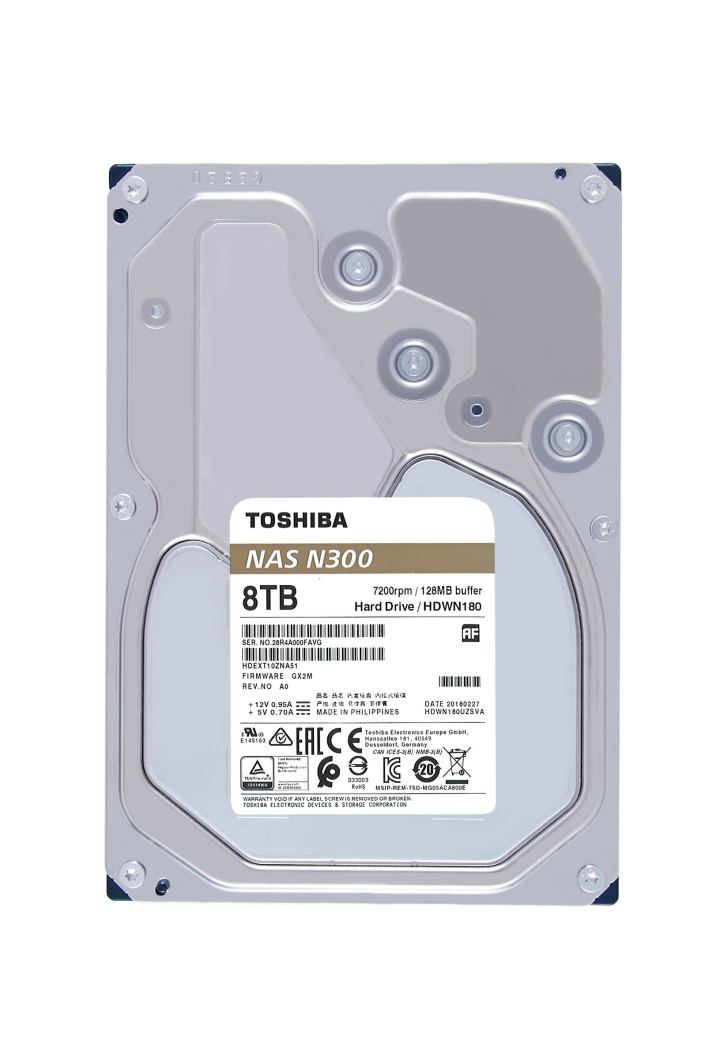 Toshiba N300 8TB NAS Internal Hard Drive 7200 RPM SATA 6Gb/s 128 MB Cache 3.5inch - HDWN180XZSTA #3