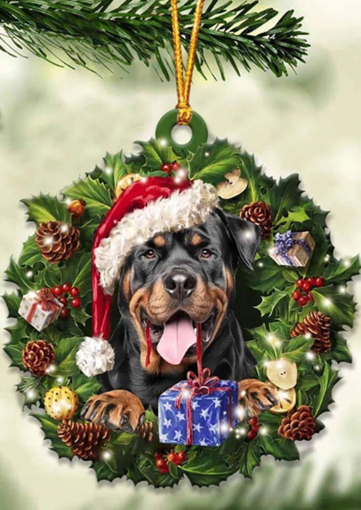 Chapéu De Natal Decoração De Cão Ornamento Pendente #4