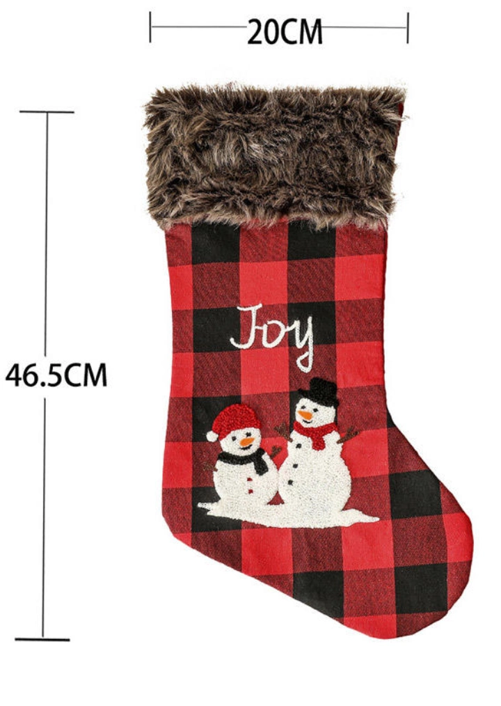 Christmas Plaid Sock Pendant Ornament #4