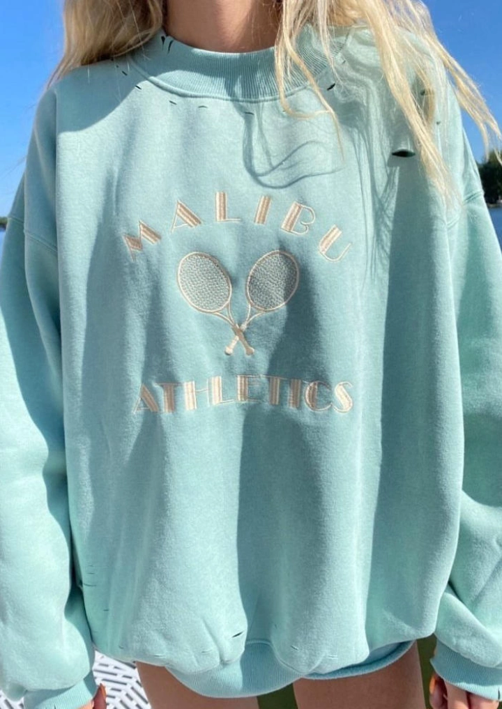 Malibu Athletics Long Sleeve Sweatshirt - Sky Blue #4