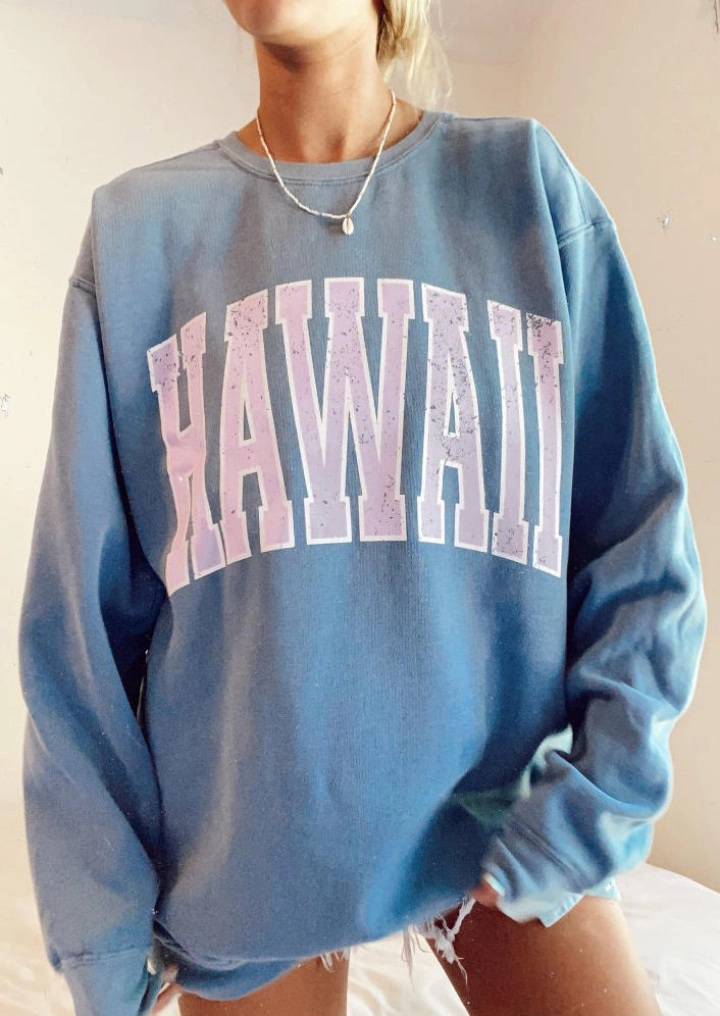 Hawaii Long Sleeve Sweatshirt - Lake Blue #2