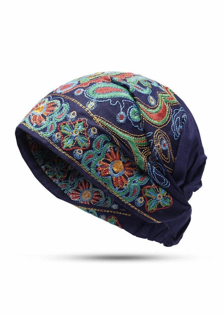 Vintage Embroidered Floral Hollow Out Hat #3