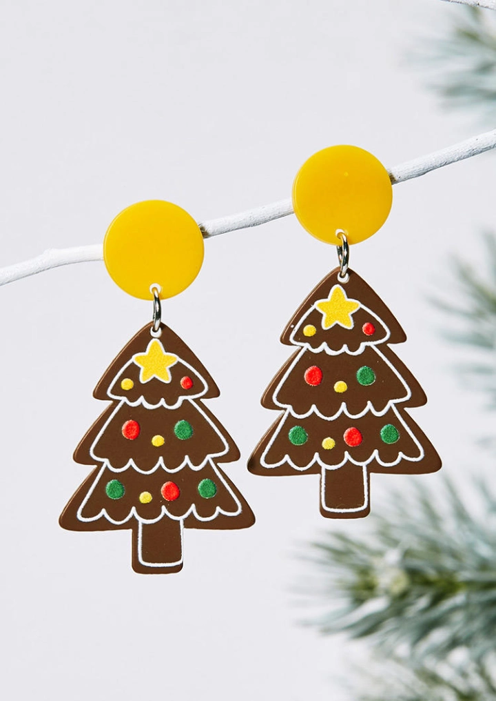 Christmas Tree Pendant Stud Earrings #1