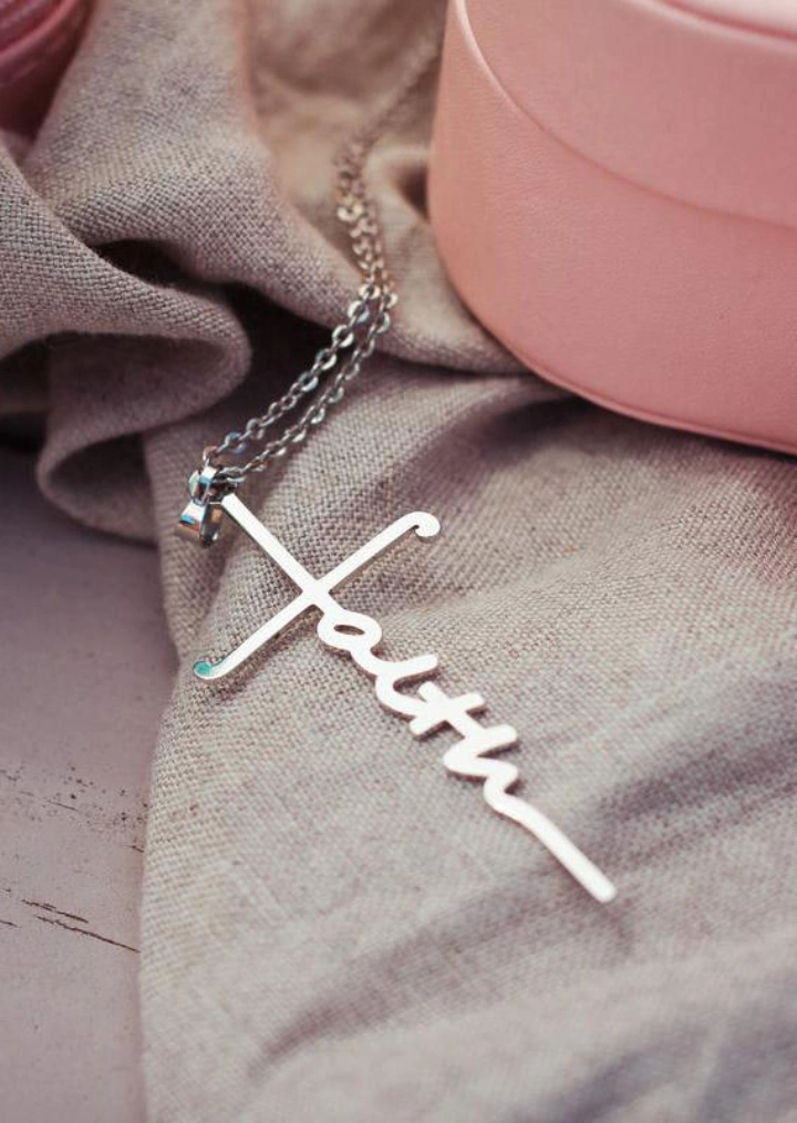 Faith Cross Alloy Pendant Necklace #2