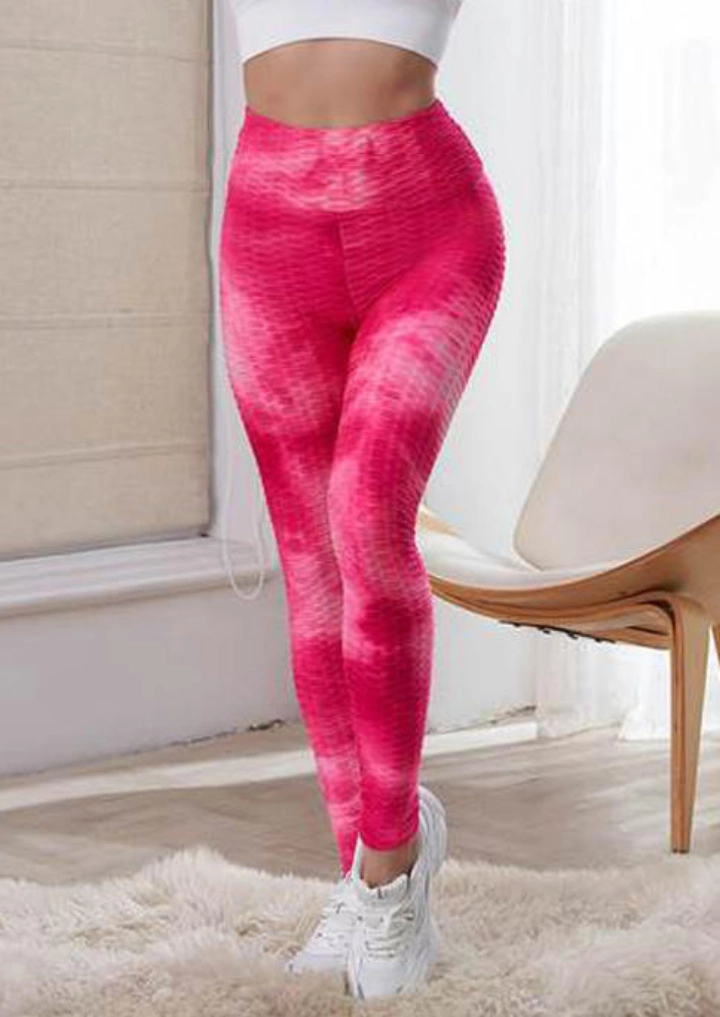 Tie Dye Yoga Fitness Activewear Jambiere-Pepene Roșu #4