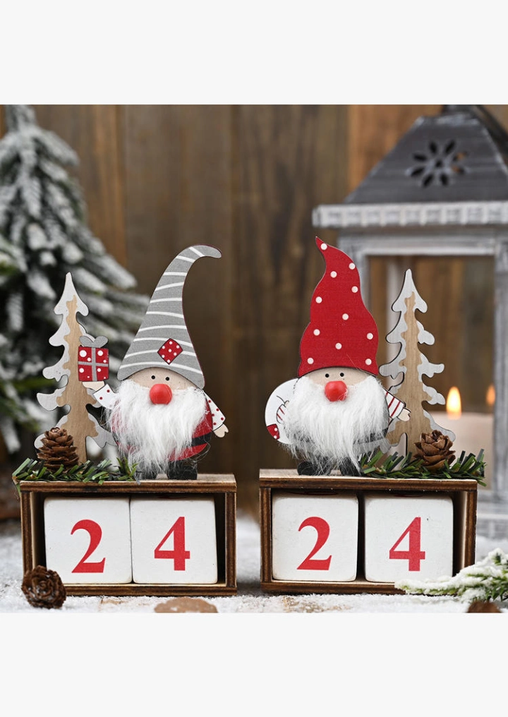 Natale Gnomies in legno Calendario conto alla rovescia ornamento #4