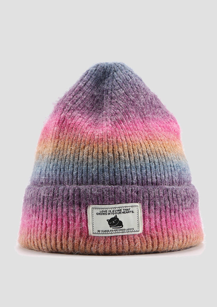Gradient Knitted Warm Beanie Hat #1